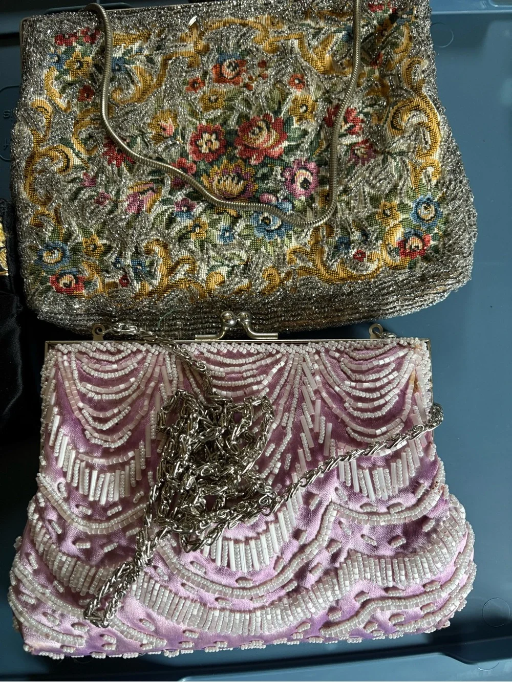 Vintage Beaded Pink Evening Clutch lot - Picture 6 of 6